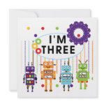 Robot 3rd Birthday T shirts and Gifts invitations