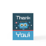 Robot 3rd Birthday Thank You Notes cards