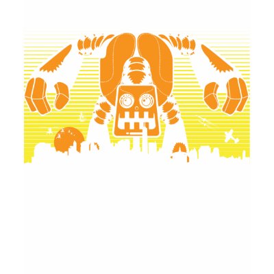 Robot Attack Tshirt by brev87