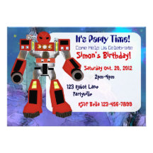 Robot Birthday Invitation
