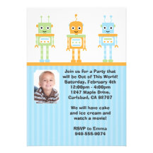 Robot Birthday Party Invitation