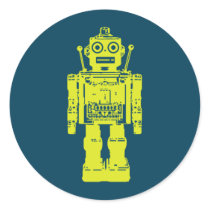 robot button round stickers
