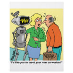 Robot Coworker Cartoon flyers