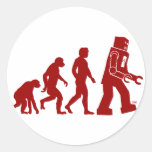 Robot Evolution - from man into robots Round Stickers
