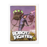 Robot Fighter Fake Pulp Cover Postcard