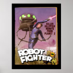 Robot Fighter Fake Pulp Cover Poster posters