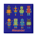 Robot Friends Child's Personalised Fridge Magnet