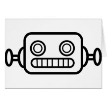 Robot Heads Greeting Cards