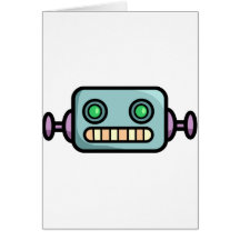 Robot Heads Greeting Cards