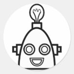 Robot Heads Round Stickers