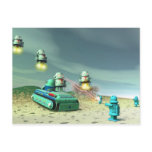 Robot Invasion From Above Postcard