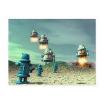Robot Invasion From Above V2 Postcard