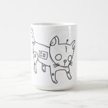robot kitten mug