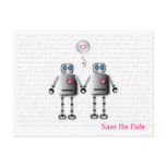 Robot Love Save the Date postcards