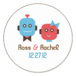 Robot Love Wedding Favour Sticker / Envelope Seal