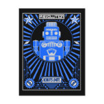 Robot Reolution Blue postcards