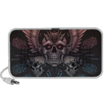 Robot Skull + Wings Travel Speakers