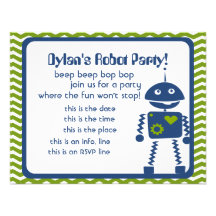 Robots Bop Personalized Invitation