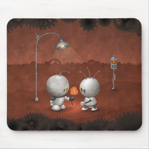 Robots In Love Mouse Pads