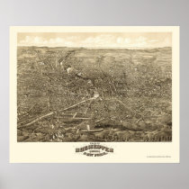 Rochester, NY Panoramic Map - 1880 Print