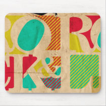 Rock and & Roll grunge punk colourful mousepad
