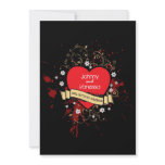 Rock and Roll Grungy Heart (Brown) invitations