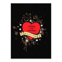 Rock and Roll Grungy Heart (Brown) Personalized Invite