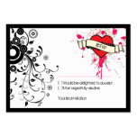 Rock and Roll Grungy Heart (Pink) RSVP Card business cards