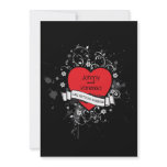 Rock and Roll Grungy Heart (Red) invitations