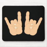 Rock and Roll Hand Sign mousepads