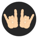 Rock and Roll Hand Sign stickers