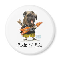 Rock and Roll Pug Magnets
