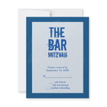 Rock Band Bar Mitzvah Reply Card In Blue