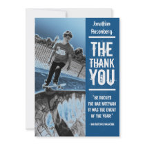Rock Band Bar Mitzvah Thank You Card in Blue