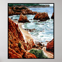Rock Beach Landscape Posters