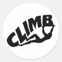 Rock Bouldering Round Stickers