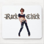Rock Chick Grunge Art mousepads