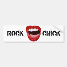 Rock Chick Lips Bumper Stickers