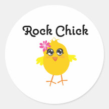 Rock Chick Round Stickers