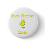 Rock Climber Chick Pinback Buttons
