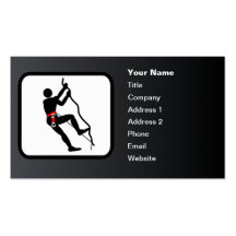 Rock Climber Logo Customisable Black Business Card