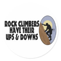 Rock Climbers Round Stickers