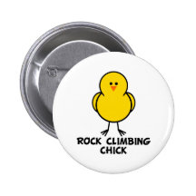 Rock Climbing Chick Pinback Button