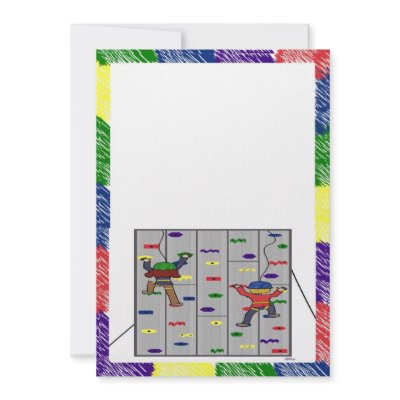 Rock Climbing Invitation - Crayon