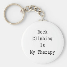 Rock Climbing Is My Therapy Keychain