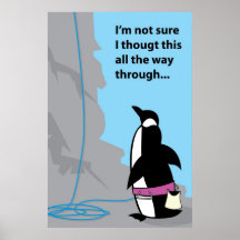 Rock Climbing Penguin Print