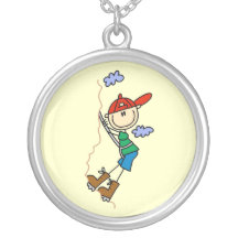 Rock Climbing Stick Figure Necklace