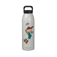 Rock Climbing Stick Figure Water Bottle