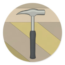 Rock Hammer Round Sticker