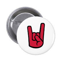 Rock Hand Pinback Buttons